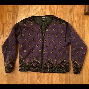 Icelandic Design Purple Zip Up Lined Cardigan